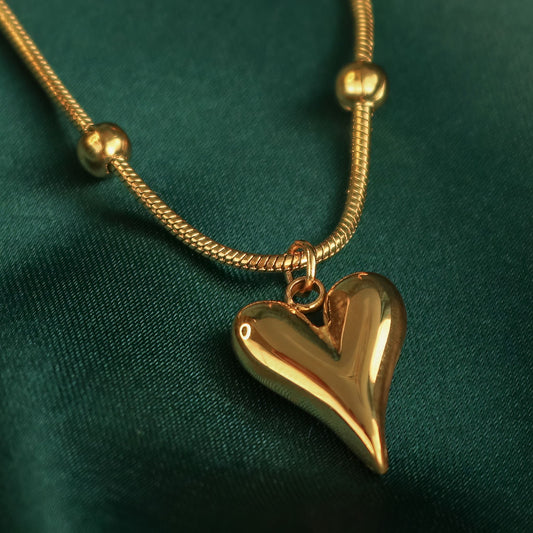 Puff Heart Pendant Necklace