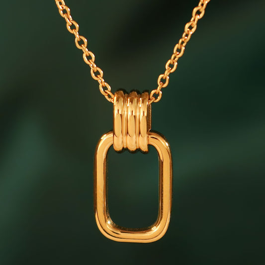 Hollow Rectangle Door Knocker Necklace