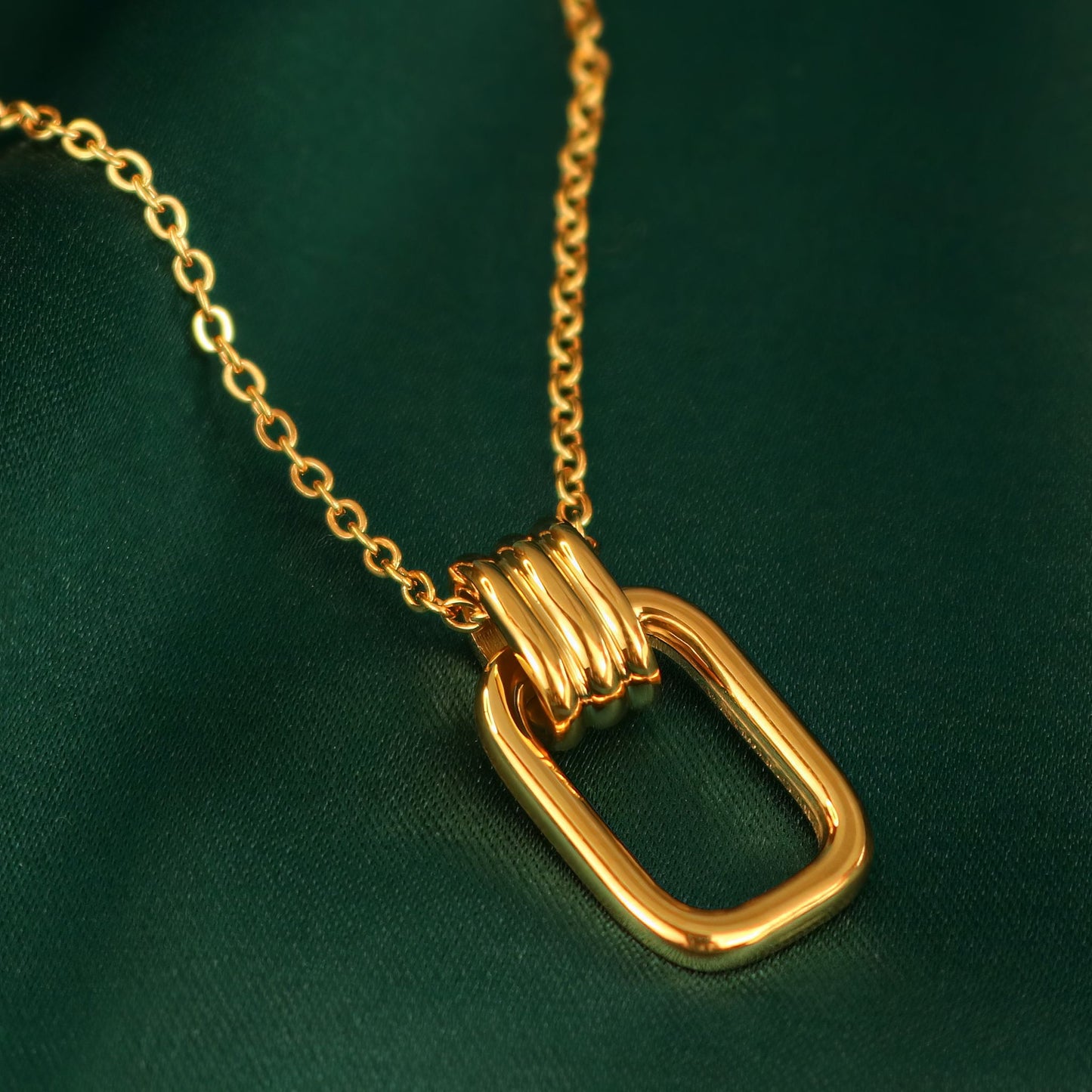 Hollow Rectangle Door Knocker Necklace