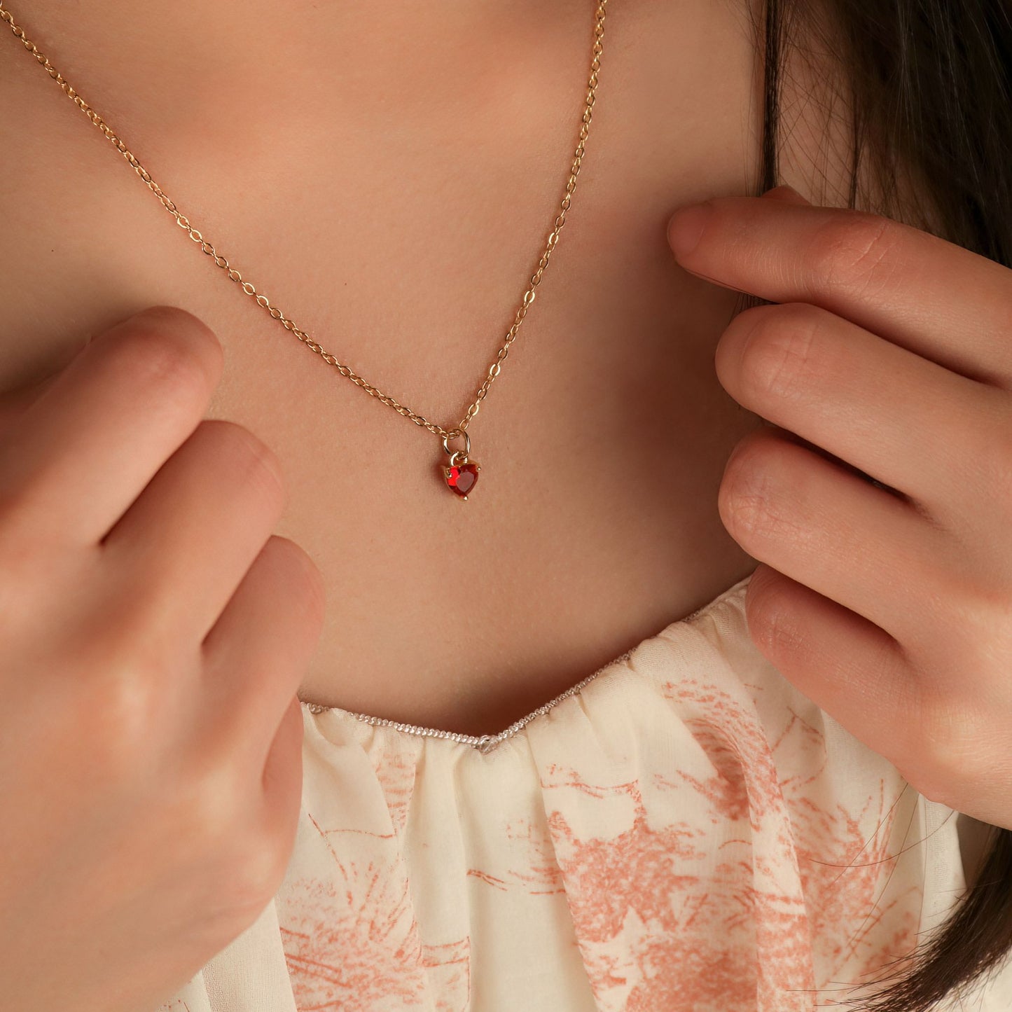 Ruby Heart Necklace