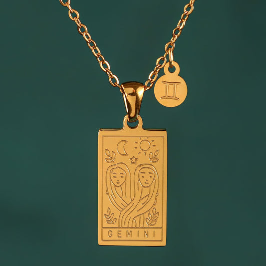 Zodiac Tarot Card Necklace