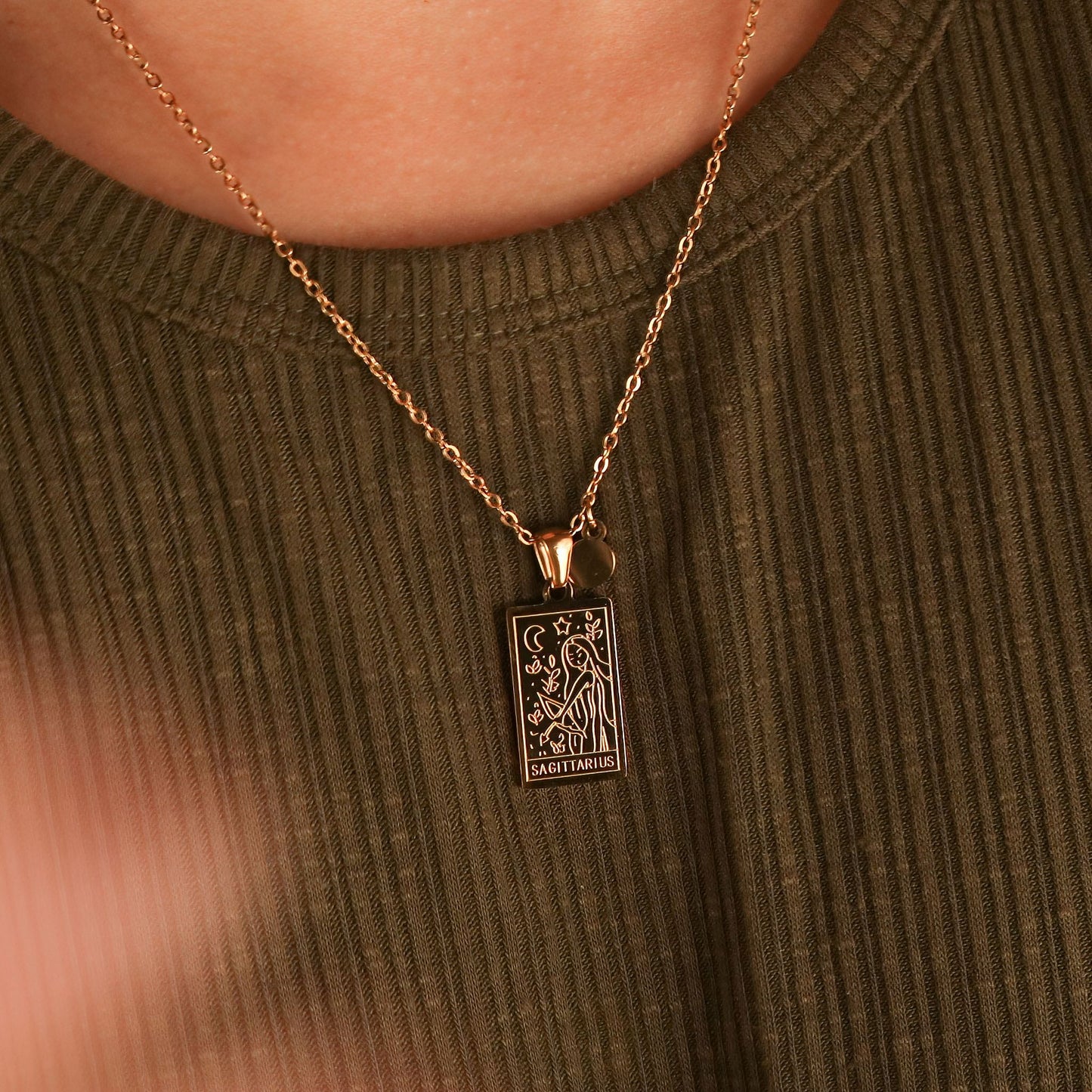 Zodiac Tarot Card Necklace