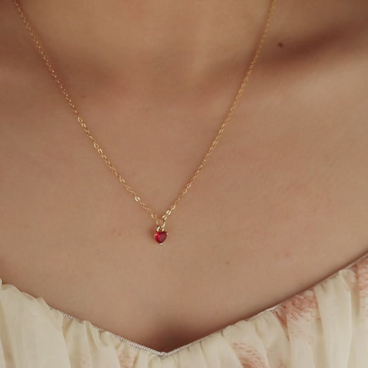 Ruby Heart Necklace